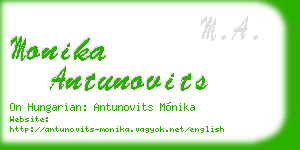 monika antunovits business card
