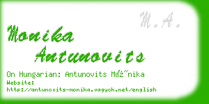monika antunovits business card